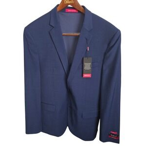 Awearness Kenneth Cole Blazer‎ Mens 44L Blue Slim Fit Wool Stretch Two Button